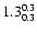 $\rm 1.3^{ 0.3 }_{ 0.3 }$