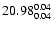 $\rm 20.98^{ 0.04 }_{ 0.04 }$