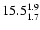 $\rm 15.5^{ 1.9 }_{ 1.7 }$