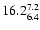 $\rm 16.2^{ 7.2 }_{ 6.4 }$