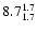 $\rm 8.7^{ 1.7 }_{ 1.7 }$