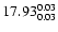 $\rm 17.93^{ 0.03 }_{ 0.03 }$