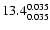 $\rm 13.4^{ 0.035 }_{ 0.035 }$