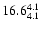 $\rm 16.6^{ 4.1 }_{ 4.1 }$