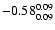 $\rm -0.58^{ 0.09 }_{
0.09 }$