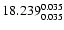 $\rm 18.239^{ 0.035 }_{ 0.035 }$