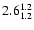$\rm 2.6^{ 1.2 }_{ 1.2 }$