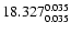 $\rm 18.327^{ 0.035 }_{ 0.035 }$