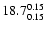 $\rm 18.7^{ 0.15 }_{ 0.15 }$