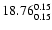 $\rm 18.76^{ 0.15 }_{ 0.15 }$