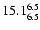 $\rm 15.1^{ 6.5 }_{ 6.5 }$