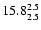 $\rm 15.8^{ 2.5 }_{ 2.5 }$