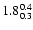 $\rm 1.8^{ 0.4 }_{ 0.3 }$