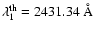 $\lambda^{\rm th}_1 = 2431.34~{\rm\AA}$