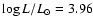 $\log L/L_{\odot}=3.96$