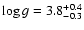 $\log g=3.8^{+0.4}_{-0.3}$