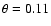$\theta=0.11$