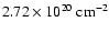 $2.72 \times 10^{20}~\rm {cm^{-2}}$