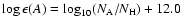 $\log\epsilon(A)=\log_{10}(N_{\rm A}/N_{\rm H})+12.0$
