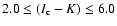 $2.0 \leq (I_{\rm c}-K) \leq 6.0$
