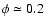 $\phi\simeq 0.2$