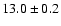 $13.0\pm0.2$