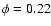 $\phi=0.22$