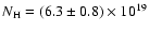 $N_{\rm H}=(6.3\pm0.8)\times 10^{19}$