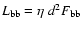 $L_{\rm bb} =\eta~d^2 F_{\rm bb}$