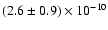 $(2.6\pm0.9)\times 10^{-10}$