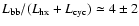 $L_{\rm bb}/(L_{\rm hx}+L_{\rm cyc})\simeq4\pm2$