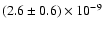 $(2.6\pm0.6)\times 10^{-9}$