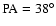 ${\rm PA}=38^{\circ }$