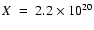 $X~=~2.2\times10^{20}$