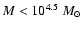 $M<10^{4.5}~M_\odot$