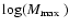 $\log(\mbox{$M_{\rm max}$ })$