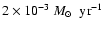 $2\times10^{-3}~\mbox{$M_{\odot}$ }~\mbox{yr$^{-1}$ }$