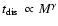 $\mbox{$t_{\rm dis}$ }\propto M^{\gamma}$