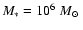 $M_*=10^6~\mbox{$M_{\odot}$ }$