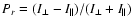 $P_r= (I_{\perp} - I_{\parallel})/(I_{\perp} + I_{\parallel})$