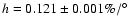 $h=0.121\pm0.001\%/\hbox{$^\circ$ }$