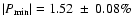 $\vert P_{\min}\vert= 1.52~\pm~0.08\%$