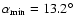 $\alpha_{\min}=13.2\hbox{$^\circ$ }$