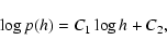 \begin{displaymath}\log p(h) = C_1 \log h + C_2,
\end{displaymath}