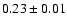 $0.23\pm0.01$