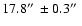 $17.8\hbox{$^{\prime\prime}$ }\pm 0.3\hbox{$^{\prime\prime}$ }$