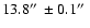 $13.8\hbox{$^{\prime\prime}$ }\pm 0.1\hbox{$^{\prime\prime}$ }$