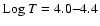 ${\rm Log}~T=4.0{-}4.4$
