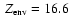 $~{Z}_{\rm env}= 16.6$