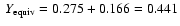 $~{Y}_{\rm equiv}= 0.275 + 0.166 = 0.441$